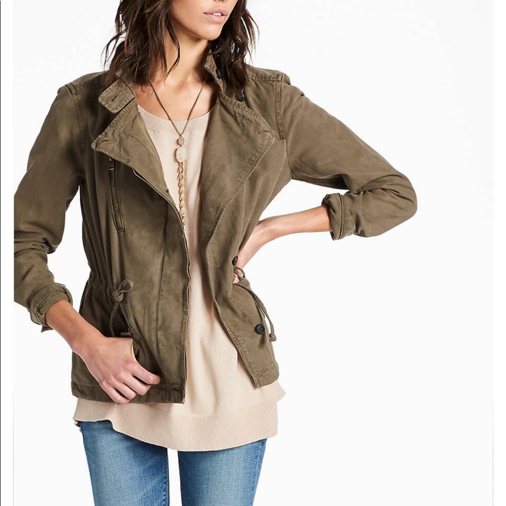 Lucky brand asymmetrical military jacket